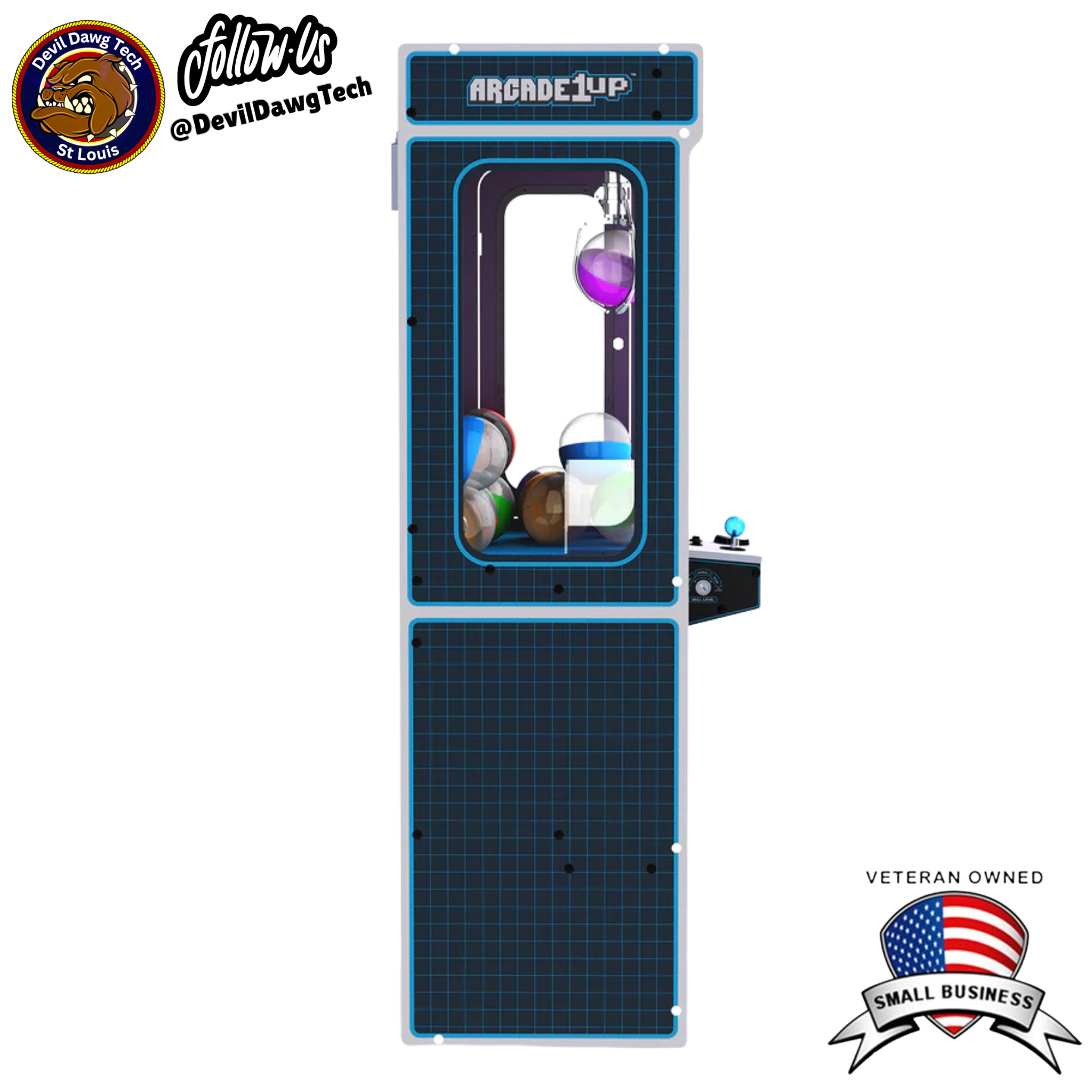 Arcade1Up Full-Size Claw Machine – Refurbished | Light-Up Marquee | Customizable for Plushies, Toys & Party Fun