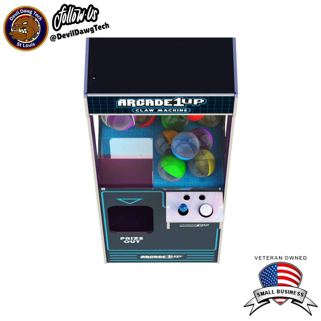 Arcade1Up Full-Size Claw Machine – Refurbished | Light-Up Marquee | Customizable for Plushies, Toys & Party Fun