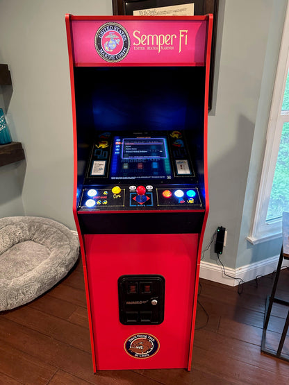 Custom USMC Marine Corps PAC-MAN Deluxe Arcade1up Arcade Machine