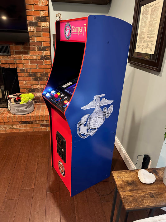 Custom USMC Marine Corps PAC-MAN Deluxe Arcade1up Arcade Machine