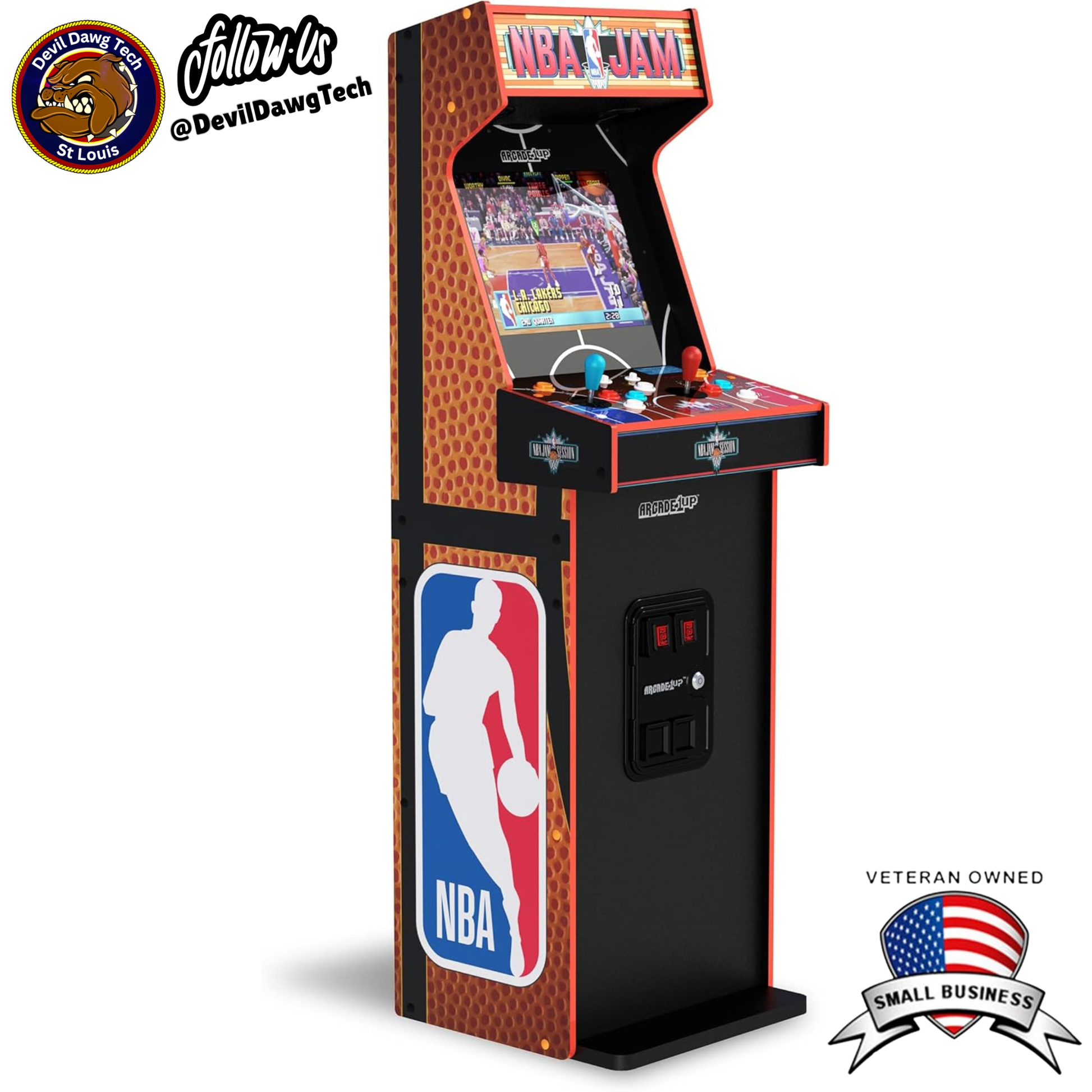 Reconditioned - ARCADE1UP NBA Jam Deluxe 2-Player Control Panel Arcade Machine on display.