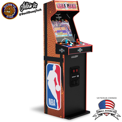 Reconditioned - ARCADE1UP NBA Jam Deluxe 2-Player Control Panel Arcade Machine on display.