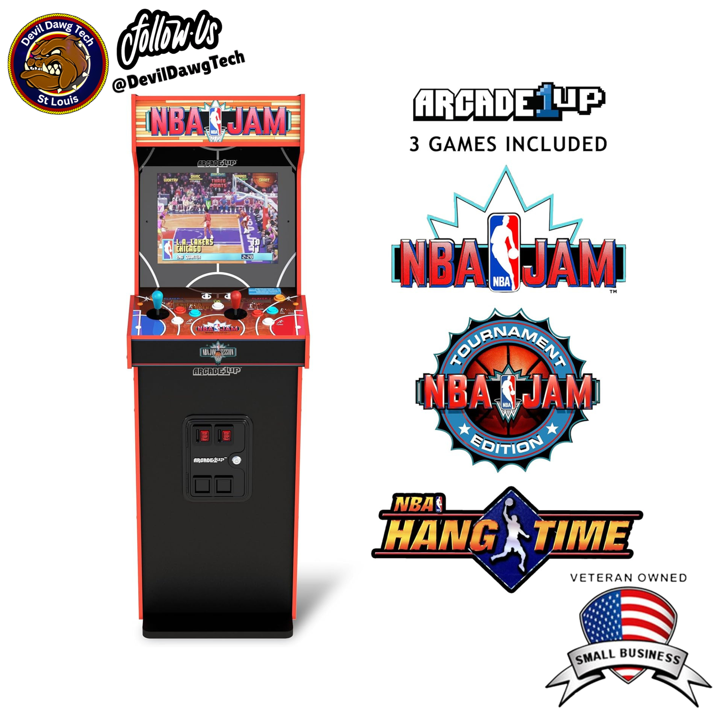 Reconditioned - ARCADE1UP NBA Jam Deluxe 2-Player Control Panel Arcade Machine with 3 games included